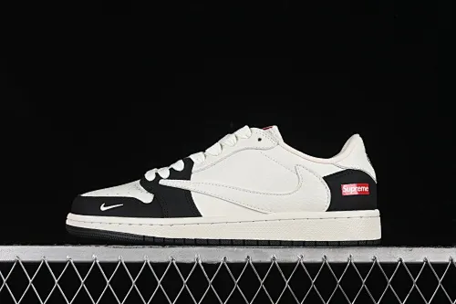 All categories Air Jordan Jordan series basketball shoes Air Jordan 1 Low High-end customized low-top sneakers Travis Scott x Fragment Design x Air Jordan 1 Low OG SP AJ1 Joe 1 Supreme joint-black and white bottom low-top cultural casual sneakers JH6088-606